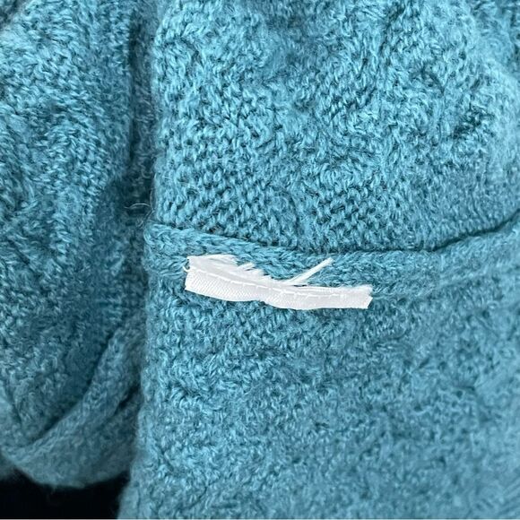 Anthropologie Moth Teal Chunky Mock Turtleneck Tunic Sweater Size SMALL - Picture 4 of 5